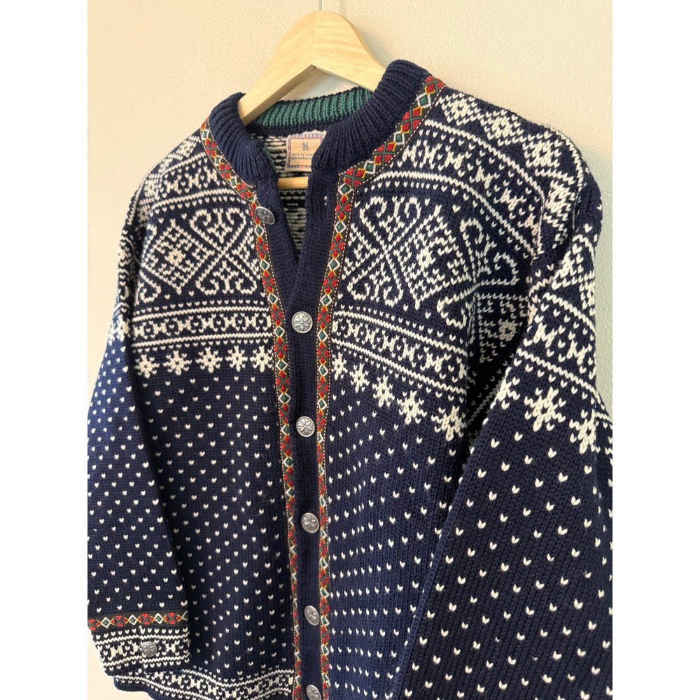 Dale of Norway Pure Wool Nordic Fair Isle Cardigan Sweater 12 M Vintage - Picture 3 of 8